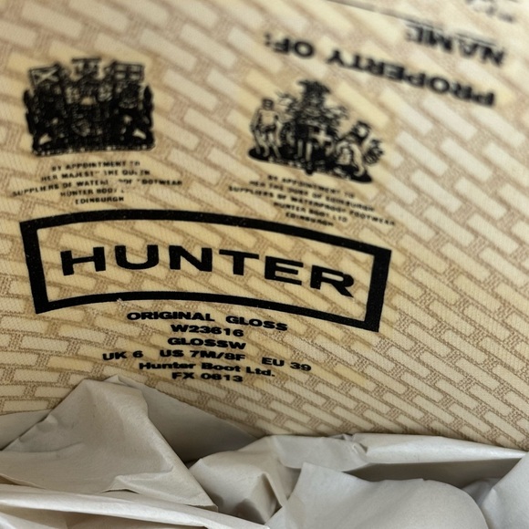 HUNTER ORIGINAL TALL GLOSS RAIN BOOTS, JADE SIZE 7/8 - Picture 9 of 10